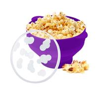 Microwaveable Silicone Popcorn Popper With Handles, Collapsible Microwave Popcorn Maker Bowl, 15-Cup Capacity,Dishwasher Safe,BPA-Free,Heat-Resistant,Ideal for Family Movie Nights (purple)
