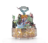 Microworld 3D Metal Puzzle, Dinosaur Land Model Building Kit, Rotation Music Box with Colorful LED Lights, DIY Creative 3D Puzzles Jigsaw Art Craft Gifts Home Decor