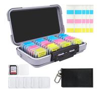 Micscrew 36 Slots Memory Card Case & 36 Transparent Card Cases & 60 Visible Sticky Notes, SD Card Case for Camera Memory Card, Memory Card Storage Protector with Personal Visual Sticky Notes