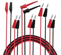 Micsoa 3 Pair Multimeter Test Leads, Alligator Clip & Stackable Banana Plug, Micro-grabber Test Clip, 37 Inch Lead Wire Cable Set