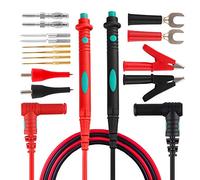 Micsoa Test Lead Kit Set, Multimeter Leads Probe Replaceable Needle Tips with Alligator Clip, Spade lugs, Set of 16