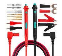 Micsoa Test Lead Kit Set, Multimeter Leads Probe Replaceable Needle Tips with Alligator Clip, Spade lugs, Set of 16