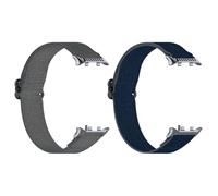 Micteney 2 Packs Bands Compatible with HUAWEI Watch D2, Nylon Replacement Band (Grey+Midnight Blue)