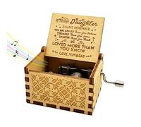 Micteney Daughter Music Box from Mum and Dad,Daughter Gifts from Mum and Dad,Wooden Hand Crank Music Box From Mum and Dad to Daughter,Mum Dad Daughter Gift (Mum & Dad to daughter)