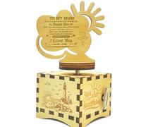 Micteney Wooden Music Box for Mum,You are My Sunshine Mum Gifts from Daughter,Mothers Day Craft Gifts for Mum,Clockwork Driven