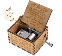 Micteney You Are My Sunshine Music Box for Daughter from Dad,Wooden Hand Crank Music Box Antique Carved Decorative Box Gift for Dad to Daughter,Play Tune You Are My Sunshine (Dad to daughter)