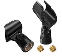 Mictop Universal Microphone Clip Holder, Comes with 5/8" Male to 3/8" Female Screw Adapter Suitable for Handheld Microphones, 2-Pack