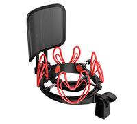 Mictop Universal Microphone Shock Mount with Pop Filter for All Microphones Size at 21mm-62mm, Includes Anti-Vibration Mic Holder and Pop Filter (Red)