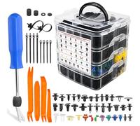 MICTUNING 1295pcs Car Push Retainer Clips & Auto Fasteners Assortment Kit - 22 Most Popular Sizes Bumper Fender Rivets with Cable Ties Removal Tools Fasteners Remover for GM Ford Toyota Honda