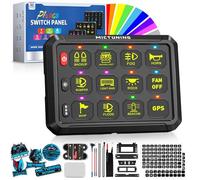 MICTUNING P1s RGB 5 Inch 12 Gang Switch Panel, High Power 6-Level Brightness Multifunction Toggle Switch Momentary Circuit Control Relay System Box for Truck RV Offroad Marine, Patent Pending
