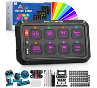 MICTUNING P1s RGB 5 Inch 8 Gang Switch Panel, High Power 6-Level Brightness Multifunction Pulsed Toggle Switch Momentary Circuit Control Relay System Box for Truck SUV Offroad Marine/Silicone Cover