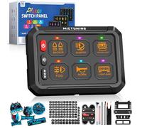 MICTUNING P1s RGB 6 Gang Switch Panel, Multifunction Toggle Momentary Strobe Pulsed Switch Pod with Backlit Off 5 Level Brightness Circuit Control Relay System Box for Truck RV Offroad Marine