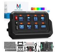 MICTUNING P1s Wireless RGB 8 Gang Switch Panel, Remote Control Range Up to 165FT Plug and Play Multifunction Toggle Momentary Strobe Circuit Control Relay System Box for Off Road Truck SUV UTV RV