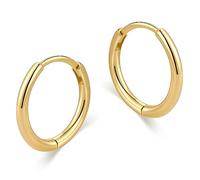 micuco Small Hoop Earrings for Women Tiny Cartilage Hoop Earrings for Men Helix Daith Tragus Ear Hugging Hoop Earrings Sleeper Hypoallergenic Earrings, Brass, No Gemstone