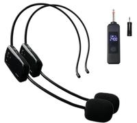 MICVISTA Wireless Microphone Headset for 2 People, 160 ft Range,2.4G Dual Wireless Headset Mics Ideal for Speakers, Voice Amplifier, PA System, Teacher, Tour Guides, Fitness Instructor