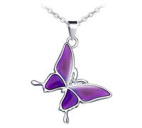 MicVivien Color Changing Necklace for Women Girls, Heart/Four Leaf Clover/Butterfly/Star Pendant Necklace Color Change by Temperature - Magic Mood Pendant Necklace Jewelry