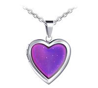 MicVivien Color Changing Necklace for Women Girls, Heart/Four Leaf Clover/Butterfly/Star Pendant Necklace Color Change by Temperature - Magic Mood Pendant Necklace Jewelry
