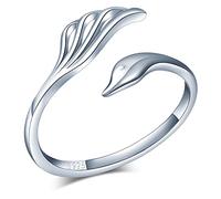 MicVivien Phoenix Adjustable Open Rings, Sterling Silver 925 Rings for Women, Promise Engagement Elegant Rings Jewellery