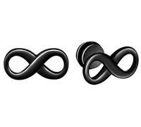 MicVivien Stainless Steel Infinity Stud Earrings Black Golden Silver for Women Men, Screw Back
