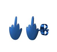 MicVivien Stainless Steel Mens Stud Earrings Punk Hip Hop Rock Style Ear Studs Hypoallergenic for Women Men Silver/Black/Gold/Rose Gold/Blue/Colorous