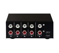 Micvtve 1 in 4 Out Stereo Signal Source Splitter Audio Frequency Signal Distribute Device Non Consumption Output Interface