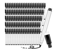 Micvtve 100 Pieces Magnetic Dry Erase Markers Whiteboard Black Dry Erase Markers with Rubber Cap Fine Tip Dry Erase Markers