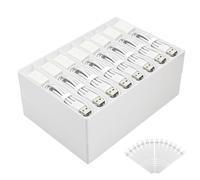 Micvtve 2 PCS Large Cable Organizer Box with Wire Ties Adjustable Compartments and Wire Ties Stackable Cord Organizer for Drawer for,Home,Desk Drawer Stationery Supplies Storage (White)