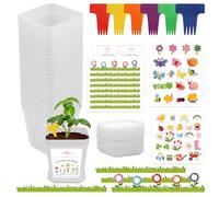 Micvtve 24 Sets Gifts for Students from The Teacher End of Year Class for 24 Students End of Term Gifts No Seed School Leavers Present Plant Pots for Seeds Motivational Prizes (White)