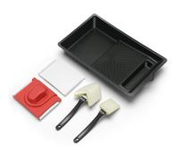 Micvtve 5 Piece Paint Pad Set Paint Pads for Walls and Ceilings, Paint Edger Tool Includes Trim and Touch-Up Pad, Corner Painter, Paint Tray, Replacement Pad Refills, Paint a Room Quick and Easy