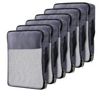 Micvtve 6 PCS Large Packing Cubes,35x25x8cm Same Size Suitcase Organiser Bags Compressible Expandable Packing Cubes for Luggage,Cube for Backpack Suitcase (Gray)
