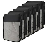 Micvtve 6 PCS Large Packing Cubes,35x25x8cm Same Size Suitcase Organiser Bags Compressible Expandable Packing Cubes for Luggage,Cube for Backpack Suitcase (Black)
