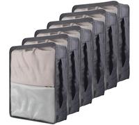 Micvtve 6 PCS Large Packing Cubes Luggage Organizers,40x30x12CM Same Size Suitcase Organiser Bags Compressible Expandable Packing Cubes for Suitcase, Luggage,Handy Helper (Gray)