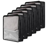 Micvtve 6 PCS Large Packing Cubes Luggage Organizers,40x30x12CM Same Size Suitcase Organiser Bags Compressible Expandable Packing Cubes for Suitcase, Luggage,Handy Helper (Black)