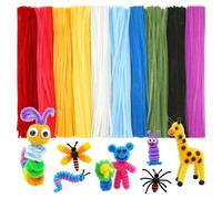 Micvtve 600 Pcs Pipe Cleaners Craft for Flowers, Pastel Chenille Stems for DIY Art Projects Gift(6 Colors), Bulk Fuzzy Pipe Cleaner Flower Kit, Ideals for Party Decor (Colorful)