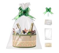 Micvtve Empty Hamper Baskets Large Woven Bamboo Gift Basket Hamper Kit with Handles,Bows, Bags,Greeting Cards,Shredded Paper and Empty Gift Basket for Christmas Birthday Wedding Gift