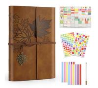 Micvtve Photo Album Scrapbook, Soft Leather Photo Album 60 Black Pages DIY Memory Book, Vintage Scrapbook Photo Album for Birthday Christmas Valentines Anniversary Mother's Day Gift (Khaki)