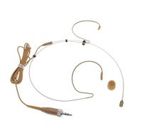MiCWL HM200 Tan Double Ear Headset Microphone for Sennheiser EW122 G2 G3 G4 Wireless BodyPack 3.5mm Screw Lock Plug