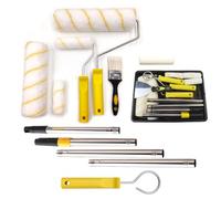 MiczucoYr 12 PCS Paint Roller Set, Paint Rollers and Trays Sets with 5 Roller Sleeve, Roller Sets for Painting with Extension Pole, Microfiber Roller Cover for Painting Walls, Ceiling, Doors, Trim