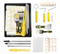 MiczucoYr Paint Roller Set of 16, Paint Rollers and Trays Sets with 7 Roller Sleeve, Roller Sets for Paint Roller Extension Pole, Microfiber Roller Cover for Painting Walls, Ceiling, Doors, Trim