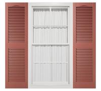 Mid America 00011448027 Standard Size Cathedral Top Center Mullion, Open Louver Vinyl Shutter, w/Installation Shutter-Lok's & Matching Screws (Per Pair), 027, 14 1/2"W x 48"H, Burgundy Red
