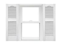 Mid America Open Louver Vinyl Shutters (1 Pair) - 14.5 x 43 001 White