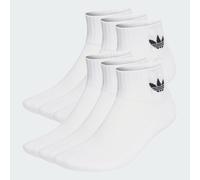 adidas Originals Unisex Mid Ankle Socks 6 Pairs White