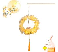 Mid Autumn Festival Lantern, Handheld Rabbit Ornament, Holiday Craft Kit, Portable Paper Design, Festive Led Light Feature, Perfect for Kids, Adults, Party, Mooncake Celebration, 24cm Multicolor