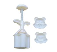 Mid-Autumn Moon Cake Maker Heart Bear Mooncake Mold Cookie Stamp Hand Pressed Cookie Dessert Cutter