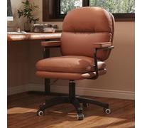 Mid Back Design Office Chair Home Office Desk Chairs with Wheels and Arms, PU Leather Ergonomic Computer Rolling Swivel Chair, Adjustable Swivel Office Chairs with High Back