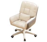 Mid Back Executive PU Leather Office Chair, Height Adjustable Swivel Task Chair, Swivel Chair for Girls, Women, Study, Living Room