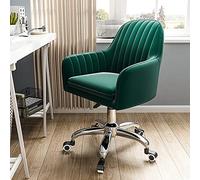 Mid-Back Office Chair, Height Adjustable Velvet Computer Chair with Armrests and Padding for Comfort