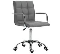 Vinsetto Mid Back Home Office Chair Swivel Computer Chair with Armrests - Grey, Grey