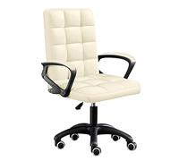 Mid Back PU Leather Office Chair with Armrests, Ergonomic Swivel Rolling Desk Chair for Home, Living Room, Bedroom, Study, Office - Comfortable & Stylish