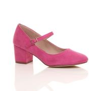 AJVANI Womens Ladies mid Block Heel Strap Work Evening Party Mary Jane Court Shoes Size 4 37